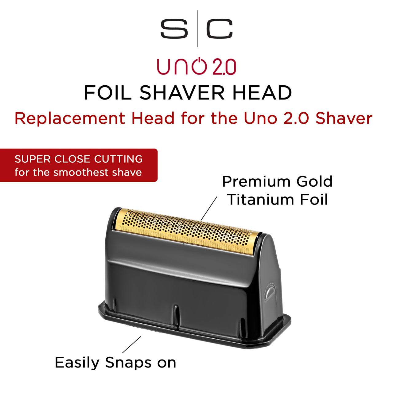 Replacement Uno 2.0 Mens Shaver Gold Titanium Single Foil Head